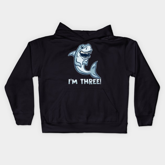 I'm Three - Shark Boy 3rd Birthday T-Shirt Kids Hoodie by biNutz